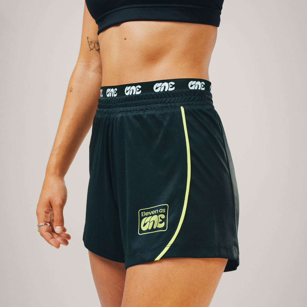 EA1 Double Waistband Football Shorts Black