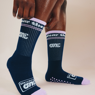 EA1 Grip Socks - Navy/Violet