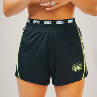 EA1 Double Waistband Football Shorts - Black